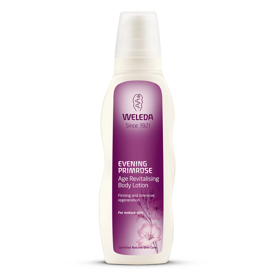 Weleda Evening Primrose Age Revitalising Body Lotion 200Ml for a nourishing, firming formulation with shea butter .Vegan IHealth uae